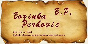 Božinka Perković vizit kartica